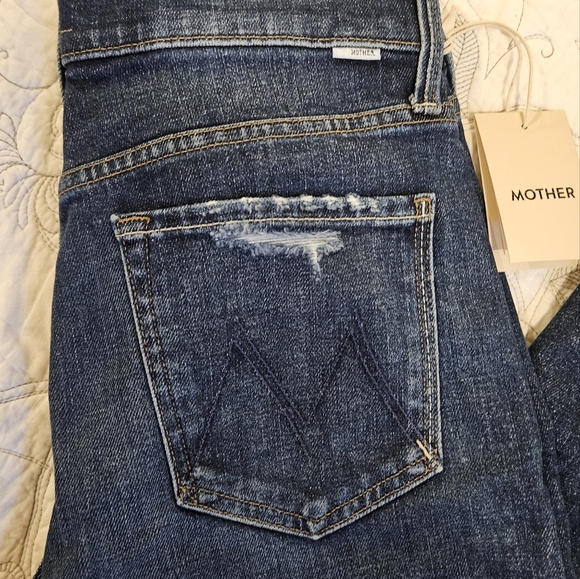 NWT MOTHER women's curbside flood jeans in Yee haw size 28 - Picture 6 of 9